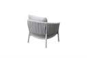Sofa 1 plaza Attica aluminio blanco y textil gris claro