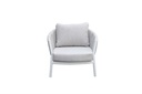 Sofa 1 plaza Attica aluminio blanco y textil gris claro