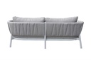 Sofa 3 plaza Attica aluminio blanco y textil gris claro