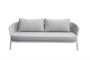 Sofa 3 plaza Attica aluminio blanco y textil gris claro