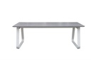 Mesa de comedor Babylon 220X100CM Aluminio blanco y cristal gris medio.