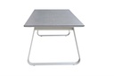 Mesa de comedor Babylon 220X100CM Aluminio blanco y cristal gris medio.