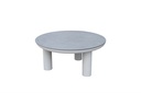 Set de 2 mesas de centro Attica alu blanco top cristal ceramico gris. 