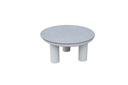 Set de 2 mesas de centro Attica alu blanco top cristal ceramico gris. 