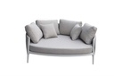Daybed Attica aluminio blanco y textil gris claro.