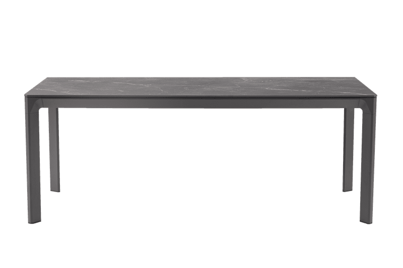 Mesa de comedor Boori 200x90 alu antracita top sint. Negro