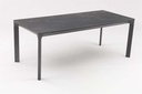 Mesa de comedor Boori 200x90 alu antracita top sint. Negro