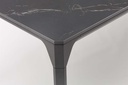 Mesa de comedor Boori 200x90 alu antracita top sint. Negro