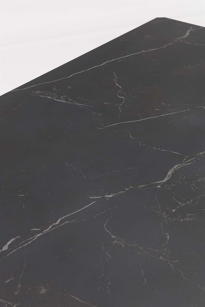 Mesa de comedor Boori 200x90 alu antracita top sint. Negro