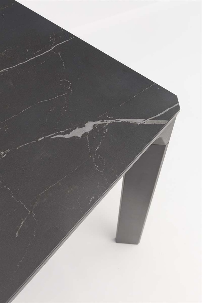 Mesa de comedor Boori 200x90 alu antracita top sint. Negro