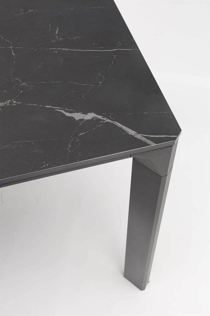 Mesa de comedor Boori 200x90 alu antracita top sint. Negro