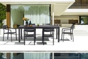 Mesa de comedor Boori 200x90 alu antracita top sint. Negro