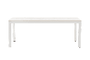 Mesa de comedor Boori 200x90 alu blanco y top sint. Blanco
