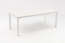 Mesa de comedor Boori 200x90 alu blanco y top sint. Blanco