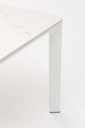 Mesa de comedor Boori 200x90 alu blanco y top sint. Blanco