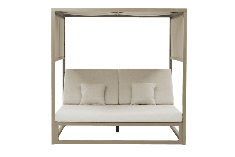 Daybed Edna Aluminio taupe y textil beige