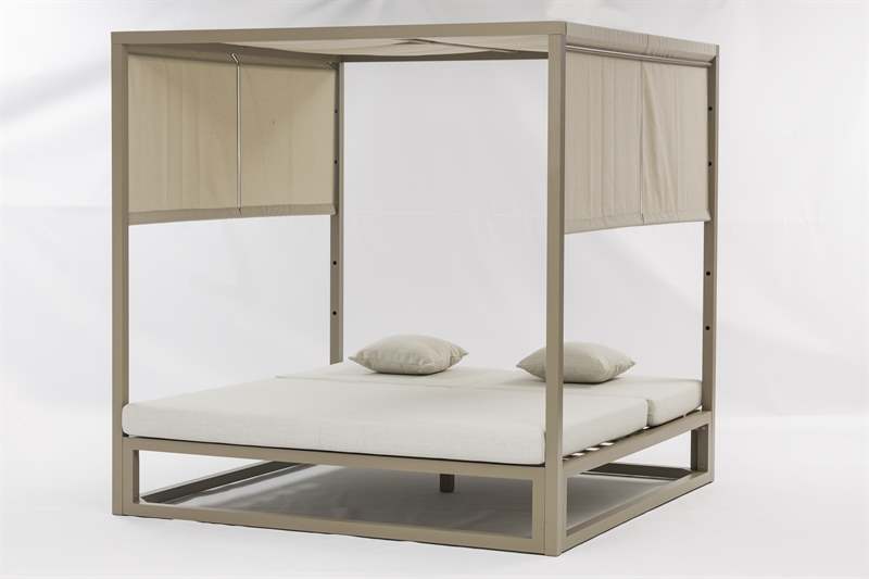 Daybed Edna Aluminio taupe y textil beige