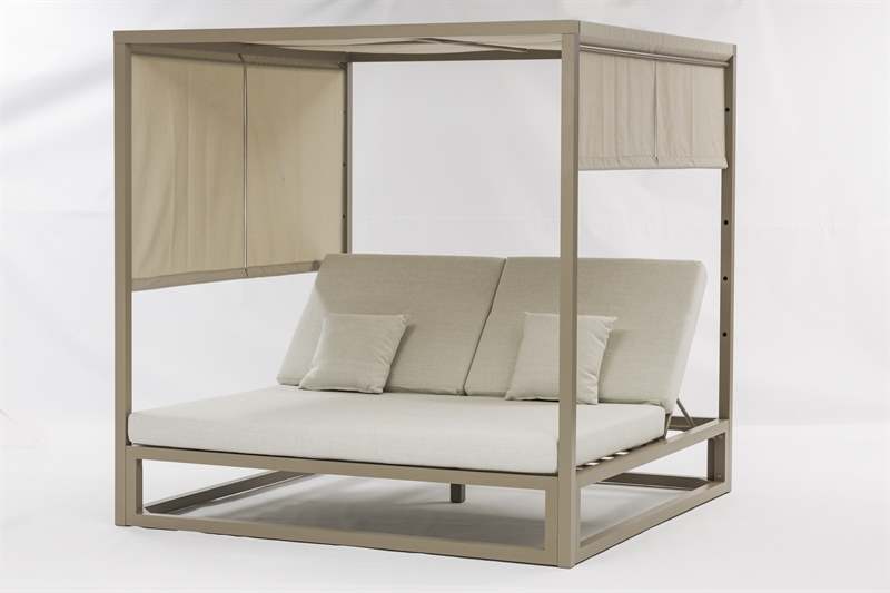 Daybed Edna Aluminio taupe y textil beige