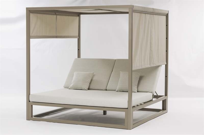 Daybed Edna Aluminio taupe y textil beige