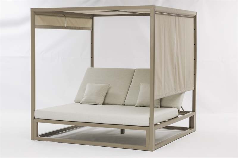 Daybed Edna Aluminio taupe y textil beige