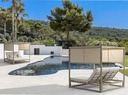 Daybed Edna Aluminio taupe y textil beige