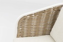 Sillon de comedor Irvine Aluminio blanco. Cuerda taupe cojin  beige