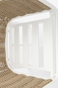 Sofa 1 plaza Irvine Aluminio blanco. Cuerda taupe cojin  beige
