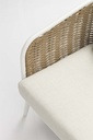 Sofa 1 plaza Irvine Aluminio blanco. Cuerda taupe cojin  beige