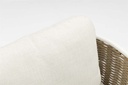 Sofa 1 plaza Irvine Aluminio blanco. Cuerda taupe cojin  beige
