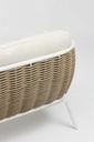 Sofa 3 plazas Irvine Aluminio blanco. Cuerda taupe cojin  beige
