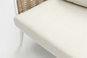 Sofa 3 plazas Irvine Aluminio blanco. Cuerda taupe cojin  beige