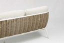 Sofa 3 plazas Irvine Aluminio blanco. Cuerda taupe cojin  beige
