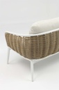 Sofa 3 plazas Irvine Aluminio blanco. Cuerda taupe cojin  beige