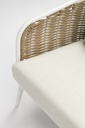 Sofa 2 plazas Irvine Aluminio blanco. Cuerda taupe cojin  beige
