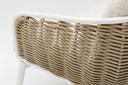 Sofa 2 plazas Irvine Aluminio blanco. Cuerda taupe cojin  beige