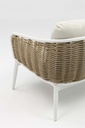 Sofa 2 plazas Irvine Aluminio blanco. Cuerda taupe cojin  beige