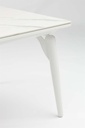 Mesa de comedor Irvine 220x100cm aluminio blanco Top ceramico blanco