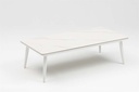 Mesa de centro Irvine 120x60cm aluminio blanco Top ceramico blanco