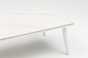 Mesa de centro Irvine 120x60cm aluminio blanco Top ceramico blanco