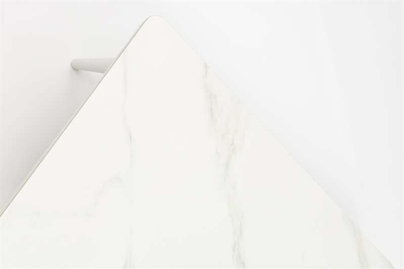 Mesa de centro Irvine 120x60cm aluminio blanco Top ceramico blanco