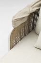 Daybed Irvine Aluminio blanco. Cuerda taupe cojin  beige. Top en textil beige claro.