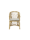 SILLA CON BRAZOS MADISON ALUMINIO EFECTO MADERA Y TRENZADO NATURAL