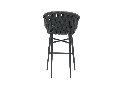 Sillon para barra de bar meridian aluminio antracita cuerda antracita y cojin gris  medio