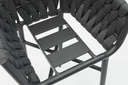 Sillon para barra de bar meridian aluminio antracita cuerda antracita y cojin gris  medio
