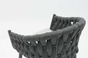 Sillon para barra de bar meridian aluminio antracita cuerda antracita y cojin gris  medio