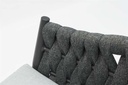 Sillon para barra de bar meridian aluminio antracita cuerda antracita y cojin gris  medio