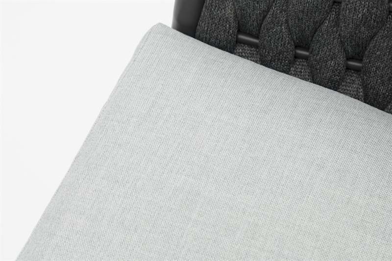Sillon para barra de bar meridian aluminio antracita cuerda antracita y cojin gris  medio