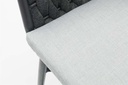 Sillon para barra de bar meridian aluminio antracita cuerda antracita y cojin gris  medio