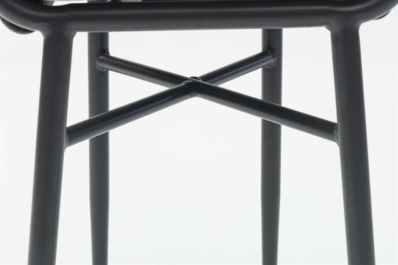 Sillon para barra de bar meridian aluminio antracita cuerda antracita y cojin gris  medio