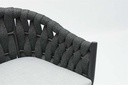Sillon para barra de bar meridian aluminio antracita cuerda antracita y cojin gris  medio